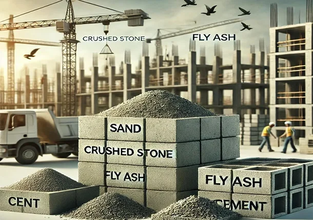 Cad iad na hÁbhair as a ndéantar Brící Coincréite?